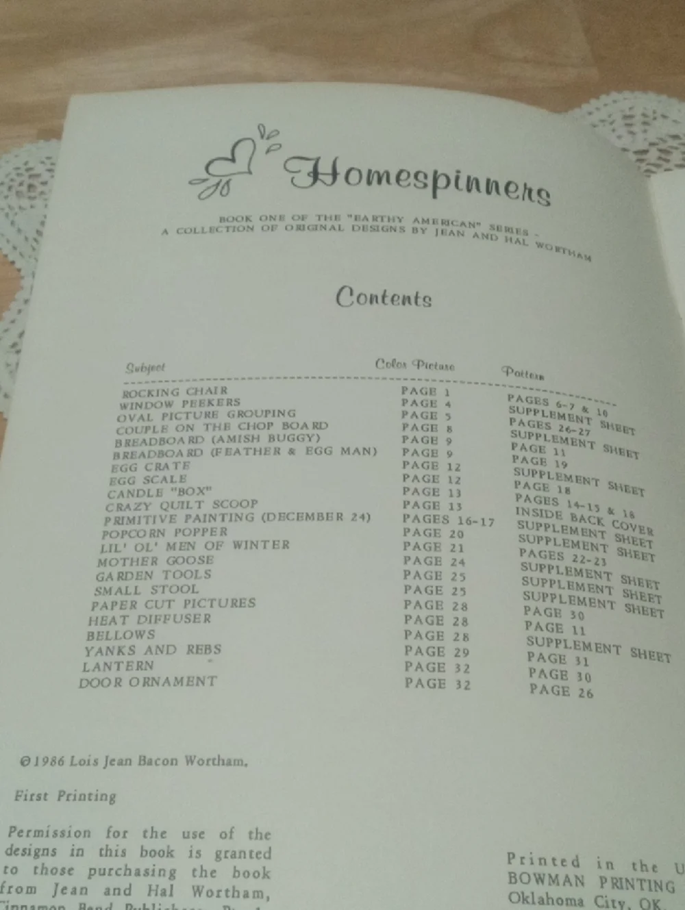 Vintage Homespinners Decorative Painting Booklet, Earthy American Series